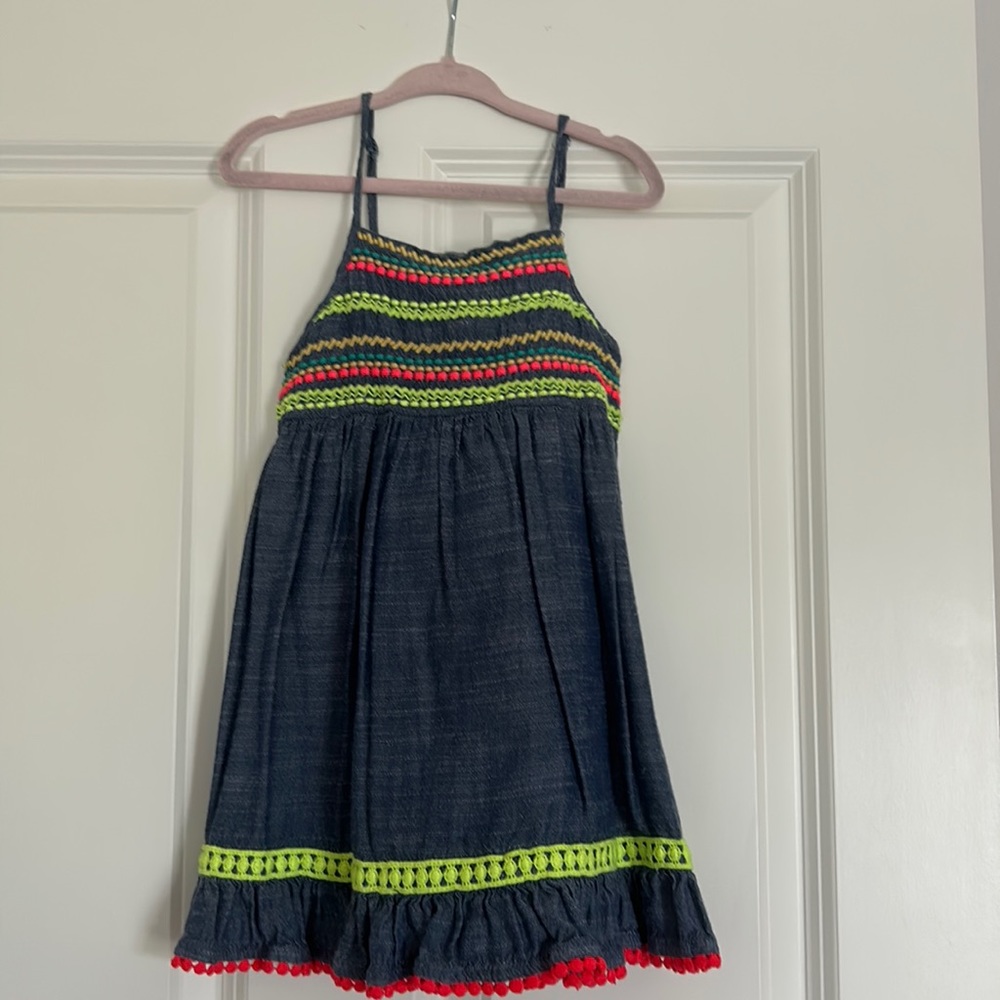 Cat and jack chambray dress with embroidered detail